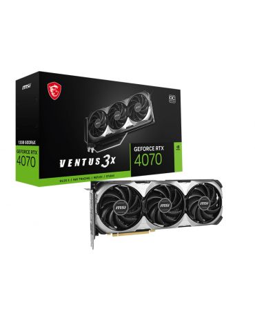 MSI GEFORCE RTX 4070 VENTUS 3X E 12G OC plăci video NVIDIA 12 Giga Bites GDDR6X - Tik.ro