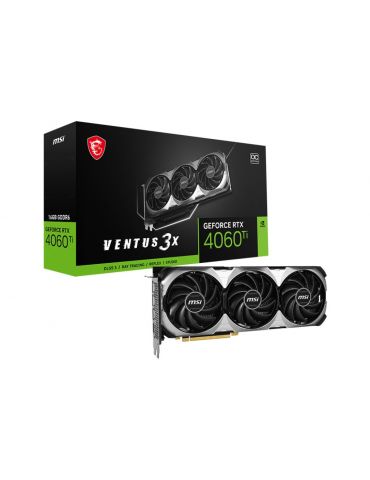 MSI GEFORCE RTX 4060 TI VENTUS 3X 16G OC plăci video NVIDIA 16 Giga Bites GDDR6 - Tik.ro