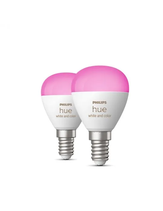 Philips Hue cu ambianță albă și color Lustră – bec inteligent E14 – (2 buc.)