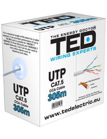 Cablu UTP cat.5 CCA 0.50 mm... - Tik.ro