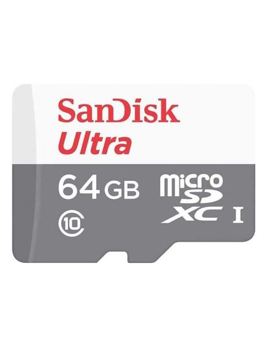 Memory Card microSDXC SanDisk Ultra 64GB, Class 10, UHS-I + Adaptor SD Sandisk - 1