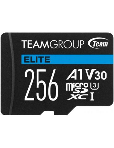 Memory Card microSDXC TeamGroup Elite 256GB, Class 10, UHS-I U3, V30, A1 + Adaptor SD Team group - 1 - Tik.ro