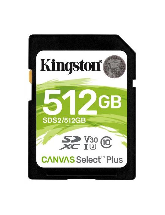 Memory Card SDXC Kingston Canvas Select Plus 512GB, Class 10, UHS-I U3, V30 Kingston - 1