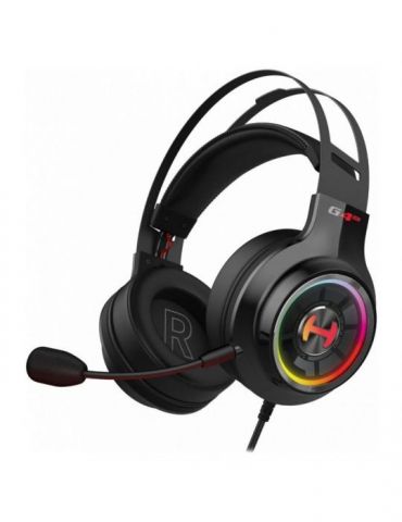 Casti edifier cu fir gaming utilizare multimedia microfon pe casca detasabil conectare prin usb 2.0 negru g4-te-bk (include tv 0