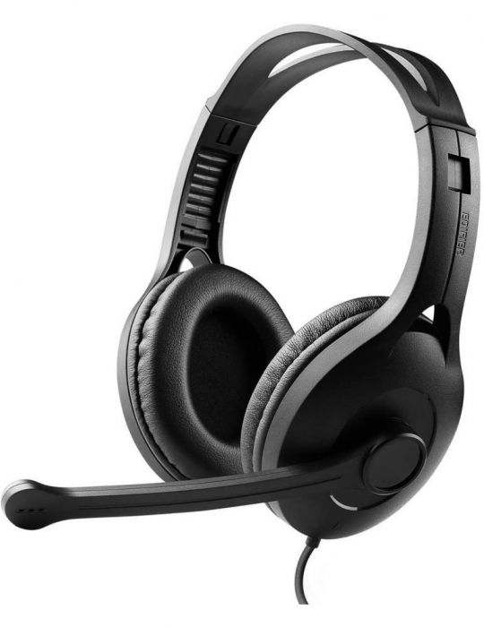 Casti edifier cu fir standard utilizare multimedia call center microfon pe casca conectare prin usb 2.0 negru k800-bk (include t