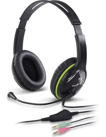 Casti genius hs-400a cu fir standard utilizare multimedia microfon pe brat conectare prin jack 3.5 mm x 2 negru 31710169100 (inc - Tik.ro
