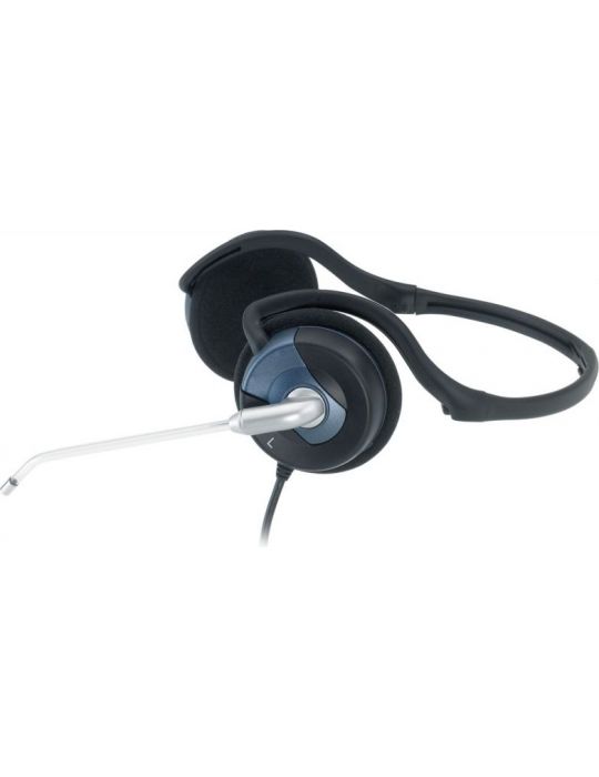Casti genius hs-300n cu fir standard utilizare multimedia call center microfon pe brat conectare prin jack 3.5 mm x 2 negru 3171