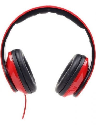 Casti gembird detroit cu fir standard utilizare multimedia smartphone microfon pe fir conectare prin jack 3.5 mm negru / rosu mh