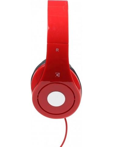 Casti gembird detroit cu fir standard utilizare multimedia smartphone microfon pe fir conectare prin jack 3.5 mm negru / rosu mh