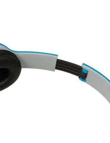 Casti logilink cu fir standard utilizare multimedia smartphone microfon pe fir conectare prin jack 3.5 mm albastru / argintiu hs