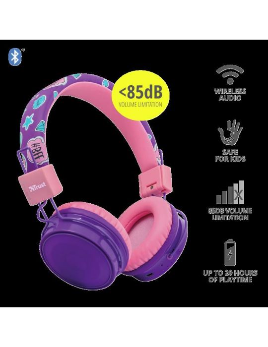 Trust comi bluetooth kids headphone purp tr-23608 (include tv 0.18lei) Trust - 1
