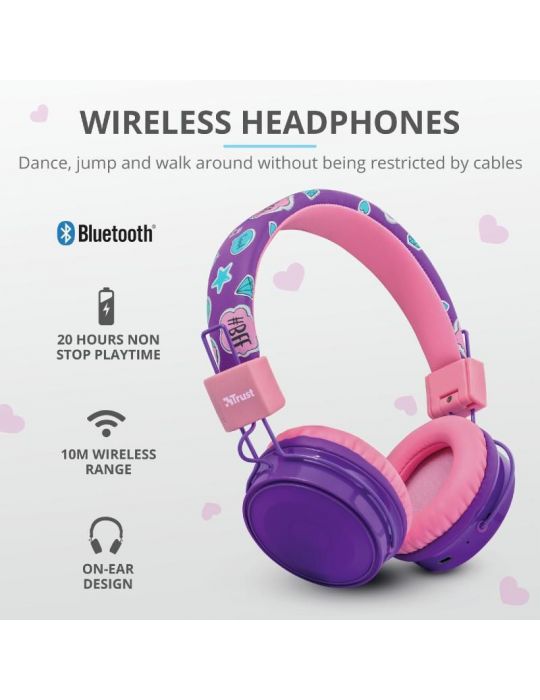 Trust comi bluetooth kids headphone purp tr-23608 (include tv 0.18lei) Trust - 1