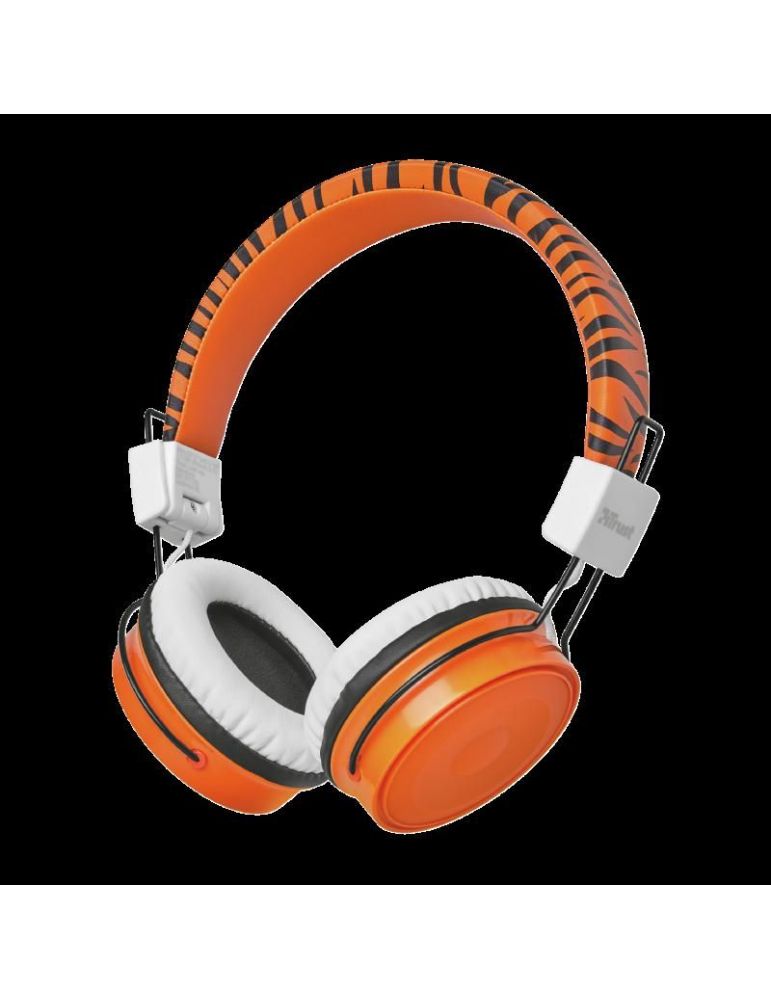 Casti trust comi bt kids wireless standard utilizare multimedia microfon pe casca conectare prin bluetooth 5.0 portocaliu tr-231
