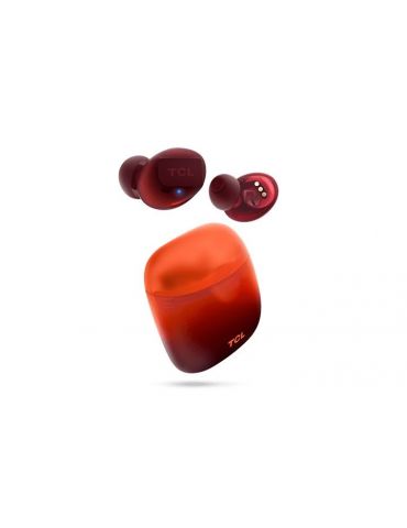 Casti tcl wireless intraauriculare - butoni utilizare smartphone microfon pe casca conectare prin bluetooth 5.0 portocaliu socl5