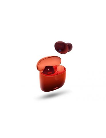 Casti tcl wireless intraauriculare - butoni utilizare smartphone microfon pe casca conectare prin bluetooth 5.0 portocaliu socl5