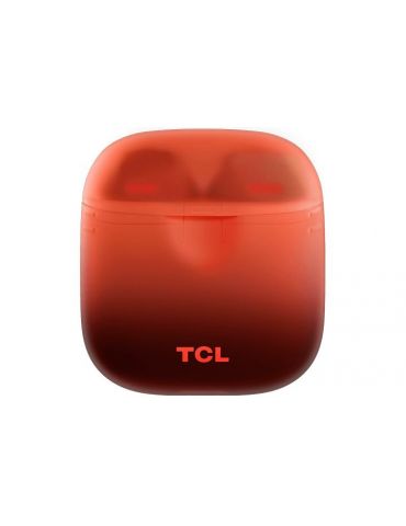 Casti tcl wireless intraauriculare - butoni utilizare smartphone microfon pe casca conectare prin bluetooth 5.0 portocaliu socl5