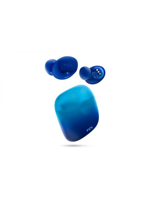 Casti tcl wireless intraauriculare - butoni utilizare smartphone microfon pe casca conectare prin bluetooth 5.0 albastru socl500