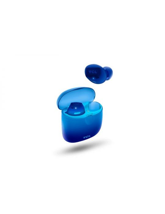 Casti tcl wireless intraauriculare - butoni utilizare smartphone microfon pe casca conectare prin bluetooth 5.0 albastru socl500