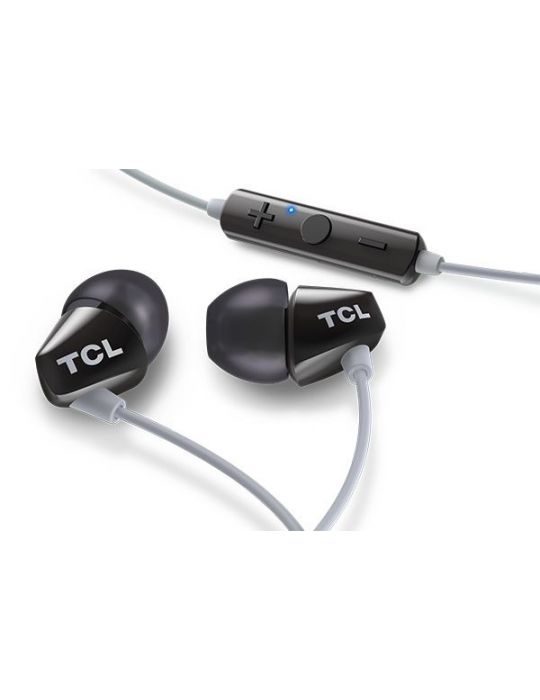 Casti tcl socl100btbk wireless intraauriculare cu fir de legatura pt smartphone microfon pe fir conectare prin bluetooth 4.2 neg