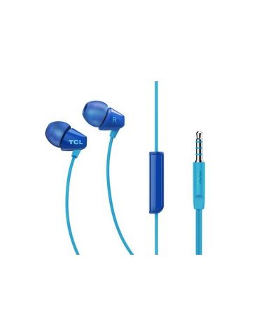 Casti tcl socl100bl cu fir intraauriculare pt smartphone microfon pe fir conectare prin jack 3.5 mm albastru socl100bl-eu (inclu