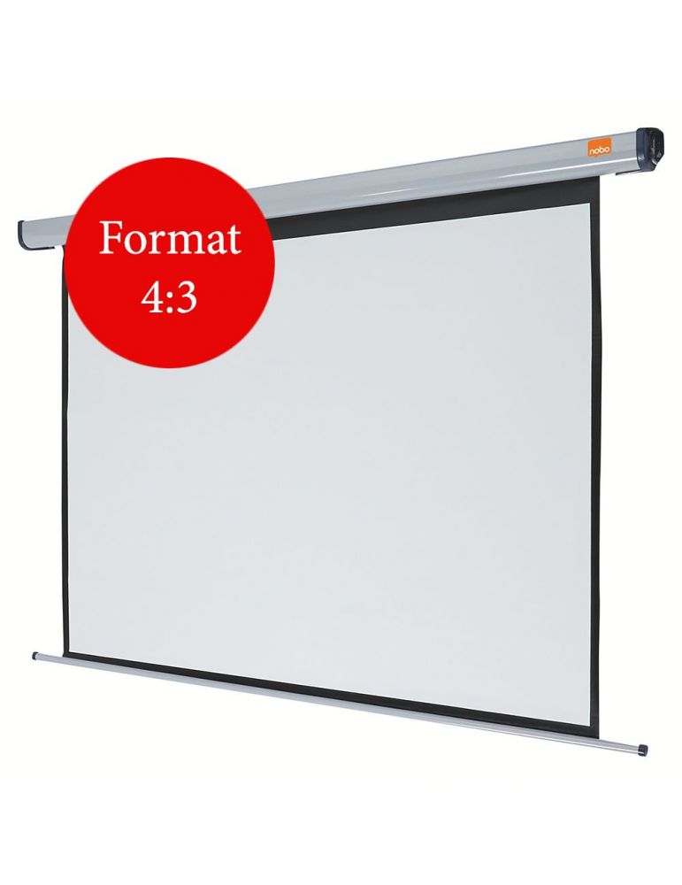 Ecran proiectie nobo electric format 4 : 3 fixare perete | tavan 144 x 108 cm telecomanda 1901970