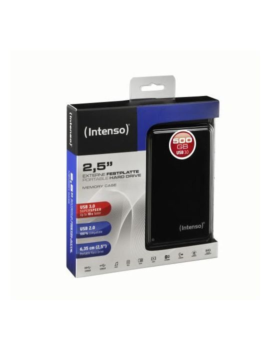 Hdd externe intenso 500 gb format 2.5 inch usb 3.0 negru 000000000006021530 (include tv 0.8lei) Intenso - 1