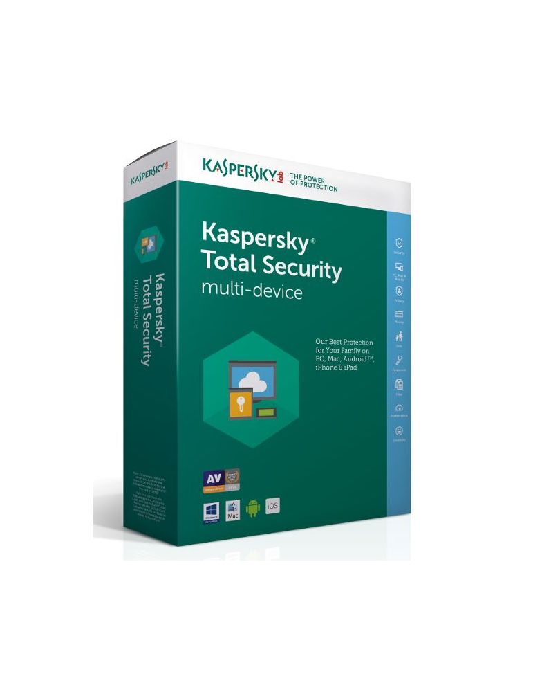 Licenta electronica kaspersky tip total security pt pc | mac | smartphone | tableta 3 utilizatori valabilitate 1 an windows | m