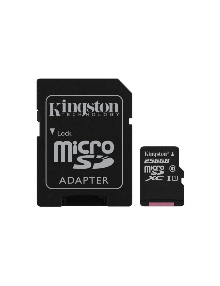 Card microsd kingston 256 gb microsdxc clasa 10 standard uhs-i u1 sdcs/256gb (include tv 0.03 lei)