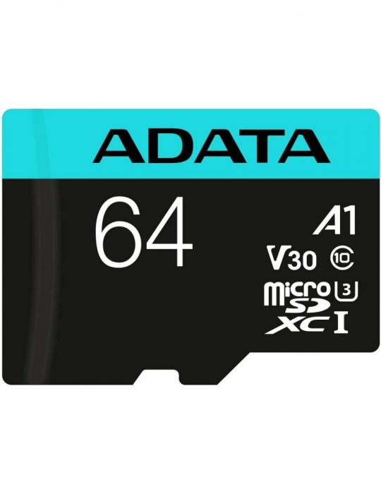 Card microsd adata 64 gb microsdhc clasa 10 standard uhs-i u3 ausdx64gui3v30sa2 (include tv 0.03 lei) Adata - 1