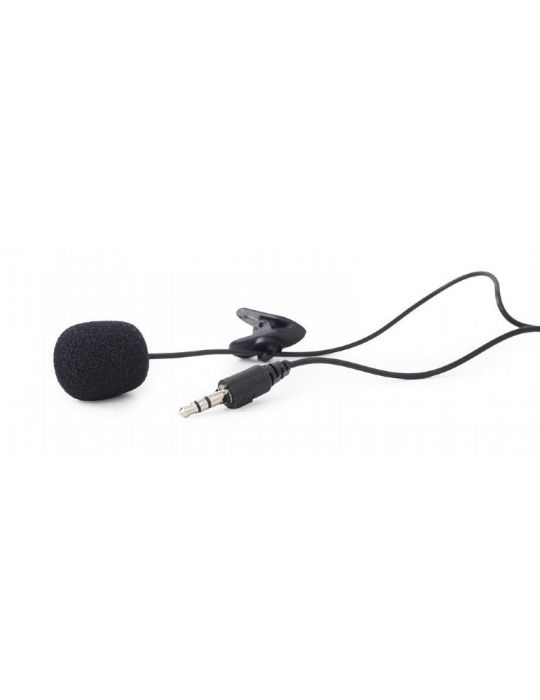Microfon gembird suport tip lavaliera conector jack 3.5 mm negru mic-c-01 (include tv 0.03 lei) Gembird - 1