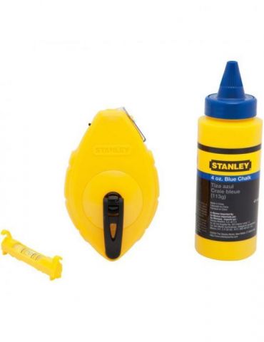 Stanley 0-47-443 Set sfoara de trasat opp din plastic abs 30m creta albastra si nivela fir Stanley - 1