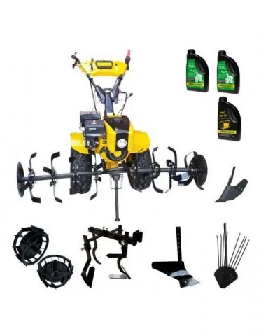 Pachet motocultor Campo 853 benzina 7.5CP 2+1 trepte roti atv manicot rulment accesorii PS1 ulei motor si transmisie incluse Pro - Tik.ro