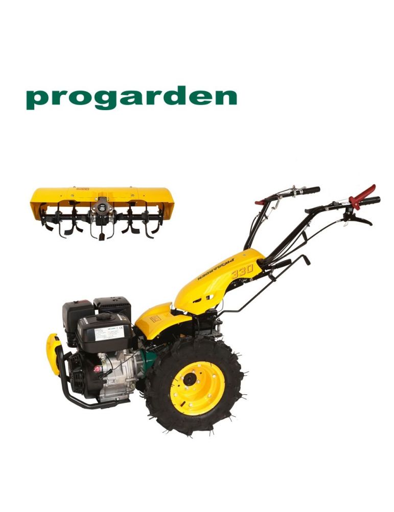 ProGARDEN Pachet Campo U14 motocultor multifunctional 14CP benzina euro5 3+2 viteze freza tractata BT-X65 650mm [BT330/G190]