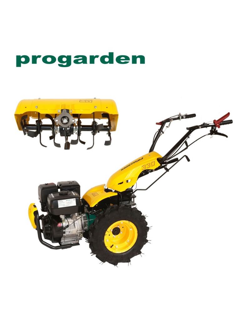 ProGARDEN Pachet Campo U14 motocultor multifunctional 14CP benzina 3+2 viteze freza tractata BT-X90 900mm [BT330/G190]