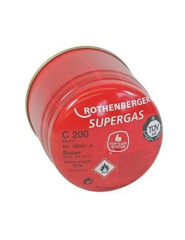 Cartus gaz C200 Supergaz cu valva tip membrana 190ml Rothenberger - 1 - Tik.ro