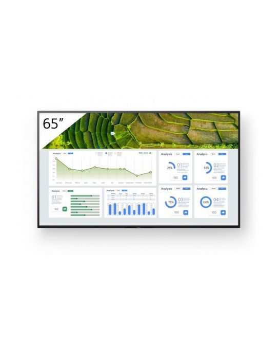 Sony FW-65BZ30L Afișaj Semne Panou informare digital de perete 165,1 cm (65") LCD Wi-Fi 440 cd m² 4K Ultra HD Negru Android 24 7