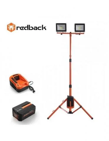 Redback Pachet ED40+EP40+EC20 Stand proiectoare LED 2x20W acumulator 40V/4Ah incarcator 40V/2A Redback - 1 - Tik.ro