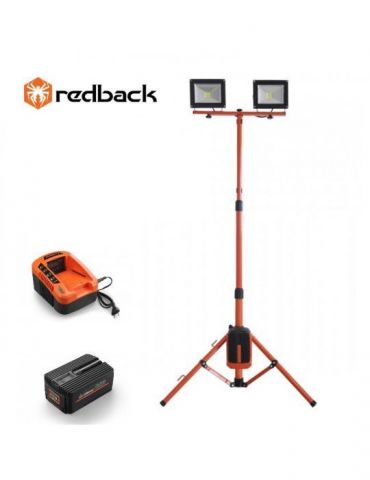 Redback Pachet ED40+EP60+EC50 Stand proiectoare LED 2x20W acumulator 40V/6Ah incarcator 40V/5A Redback - 1 - Tik.ro