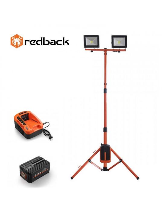 Redback Pachet ED40+EP60+EC50 Stand proiectoare LED 2x20W acumulator 40V/6Ah incarcator 40V/5A Redback - 1
