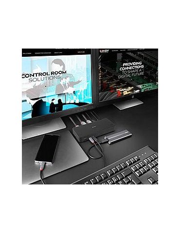 Lindy DST-Pro Universal Tip dock USB 3.2 Gen 2 (3.1 Gen 2) Type-C Negru