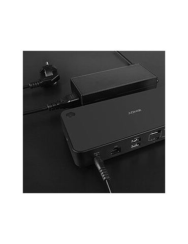 Lindy DST-Pro Universal Tip dock USB 3.2 Gen 2 (3.1 Gen 2) Type-C Negru