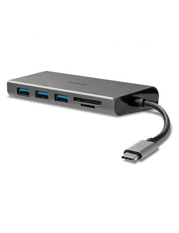 Lindy 43278 stații de andocare și replicatoare de porturi pentru calculatoare portabile USB 3.2 Gen 1 (3.1 Gen 1) Type-C Gri