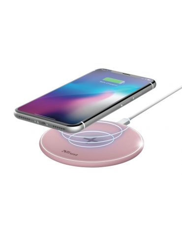 Trust 23866 încărcătoare pentru dispozitive mobile Smartphone Roz AC, USB Încărcare fără fir Încărcare rapidă De interior