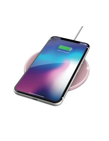 Trust 23866 încărcătoare pentru dispozitive mobile Smartphone Roz AC, USB Încărcare fără fir Încărcare rapidă De interior