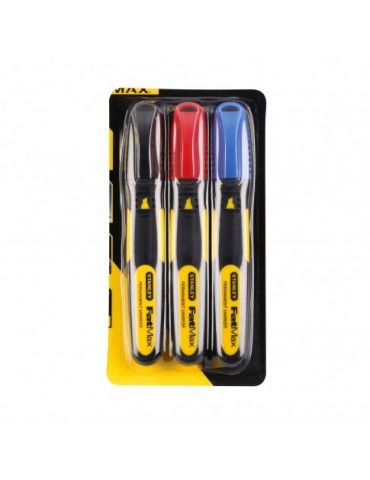 Stanley 0-47-315 Marker permanent FATMAX negru albastru rosu cu varf lat set 3 buc Stanley - 1 - Tik.ro
