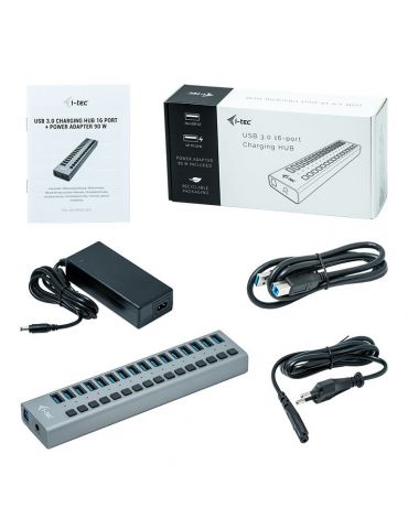 i-tec U3CHARGEHUB16 încărcătoare pentru dispozitive mobile Universală Gri AC De interior