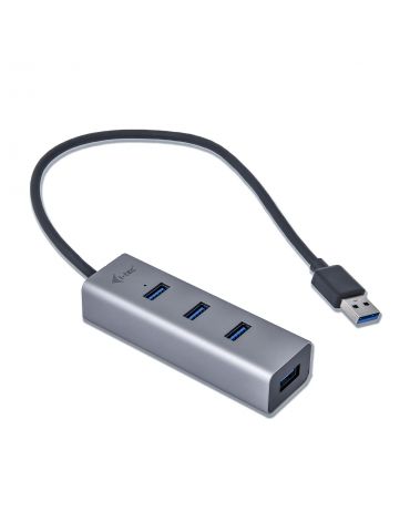 i-tec Metal U3HUBMETAL403 hub-uri de interfață USB 3.2 Gen 1 (3.1 Gen 1) Type-A 5000 Mbit s Gri - Tik.ro