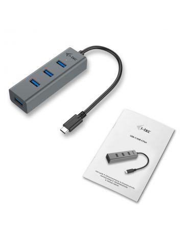i-tec Metal C31HUBMETAL403 hub-uri de interfață USB 3.2 Gen 1 (3.1 Gen 1) Type-C 5000 Mbit s Gri