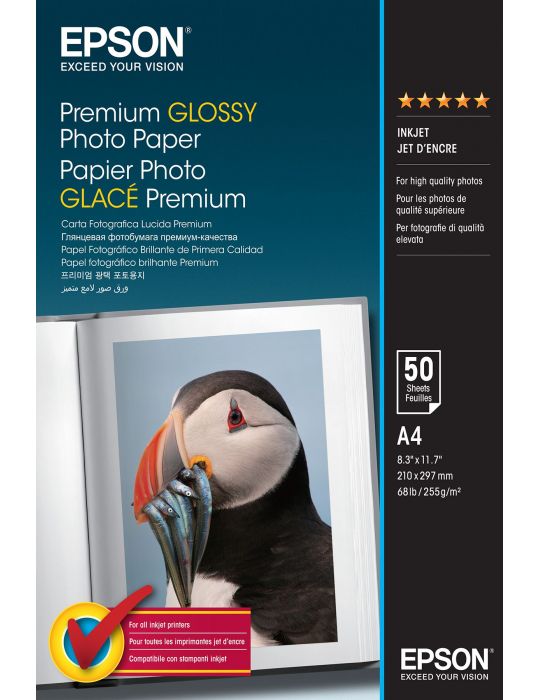 Epson Premium Glossy Photo Paper - A4 - 50 de coli