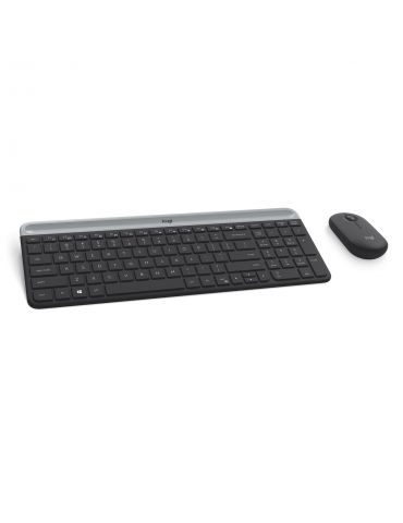 Logitech MK470 tastaturi Mouse inclus RF fără fir AZERTY Flamandă Grafit